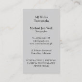 Carte De Visite Professionnel de photographe (Dos)