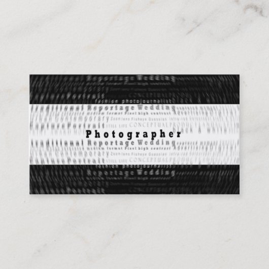 Carte de visite professionnel de photographie - (Devant)