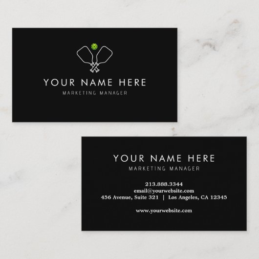 carte de visite professionnel de Pickleball (Devant / Derrière)