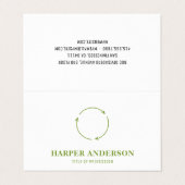 Carte De Visite Professionnel de recyclage écologique minimal mode (Extérieur déplié)