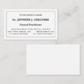 Carte de visite professionnel de soins de santé cl (Devant / Derrière)