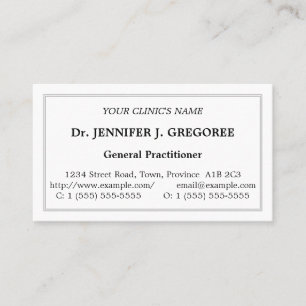 Carte de visite professionnel de soins de santé cl