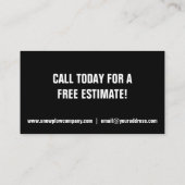 Carte de visite professionnel de soufflage de neig (Dos)