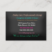 Carte De Visite Professionnel de soutien au calme (Dos)