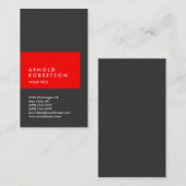 Carte de visite professionnel de tendance gris rou (Devant / Derrière)