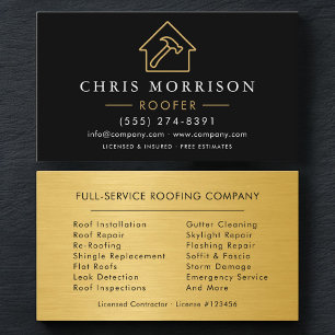 Carte De Visite Professionnel de Toiture Moderne Couvreur