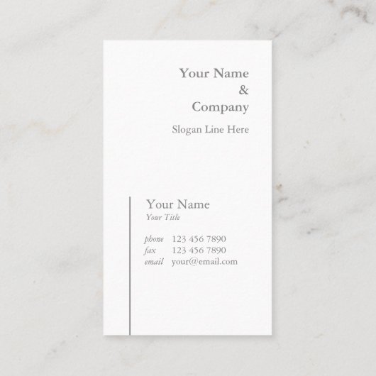 Carte de visite professionnel de verticale de (Dos)