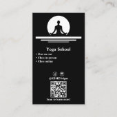 Carte de visite professionnel de yoga noir et blan (Devant)