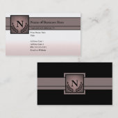 Carte De Visite professionnel décoré d'un monogramme (Devant / Derrière)