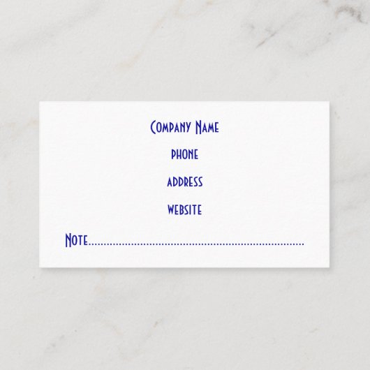 Carte de visite professionnel Deep Blue (Dos)