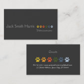 Carte De Visite Professionnel d'Élégance Rétro Moderne pour animau (Devant / Derrière)