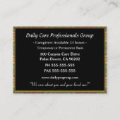 Carte De Visite Professionnel des fleurs de confiance des aidants  (Dos)