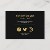 Carte De Visite Professionnel des médias sociaux en noir et or (Devant)