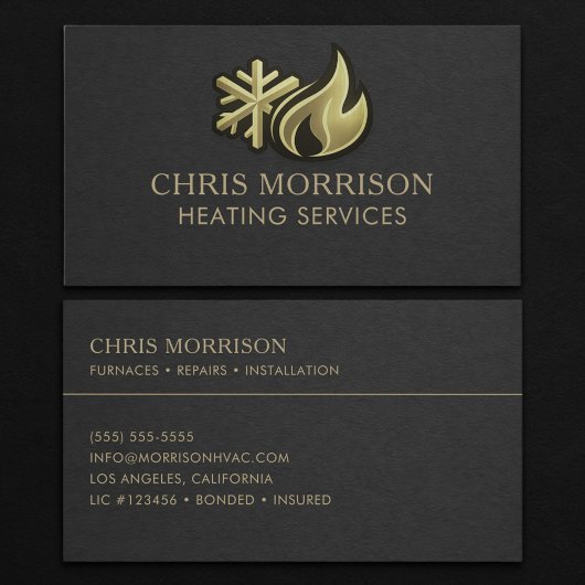 Carte De Visite Professionnel des services de chauffage CVC