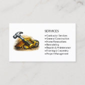 Carte De Visite Professionnel des services de contractant (Dos)