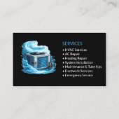 Carte De Visite Professionnel des services de CVC noir (Dos)