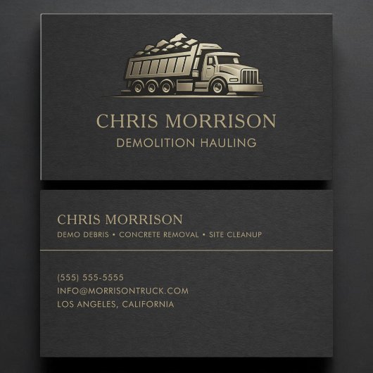 Carte De Visite Professionnel des services de démolition et de tra