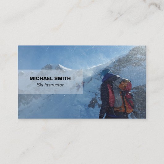 Carte de visite professionnel d'instructeur de ski (Devant)