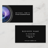Carte De Visite Professionnel d'objectif de caméra de photographie (Devant / Derrière)