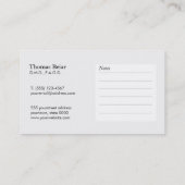 Carte De Visite Professionnel du cabinet du médecin élégant (Dos)