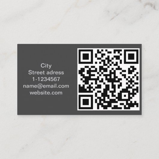 Carte De Visite Professionnel du code QR (Dos)