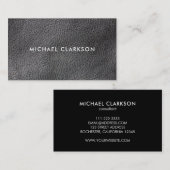 Carte De Visite Professionnel du cuir noir moderne (Devant / Derrière)