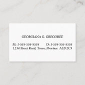 Carte de visite professionnel du droit humble et d (Dos)