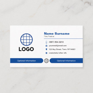 Carte de visite professionnel du logo personnalisé