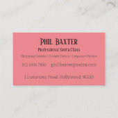 carte de visite professionnel du Père Noël (Dos)