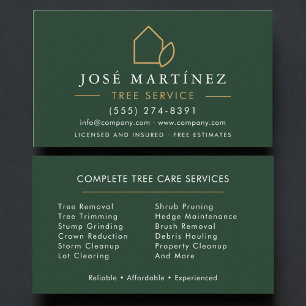 Carte De Visite Professionnel du service de soins aux arbres