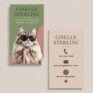 Carte De Visite Professionnel du toilettage de chats félins modern