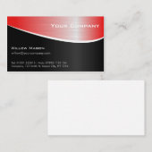 Carte de visite professionnel Effet acier rouge (Devant / Derrière)