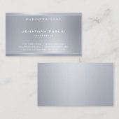 Carte De Visite Professionnel Elegant Argent Look Modèle moderne (Devant / Derrière)