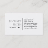 Carte De Visite Professionnel élégant Argent moderne Blanc clair (Dos)