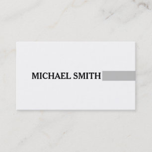 Carte De Visite Professionnel élégant Argent moderne Blanc clair