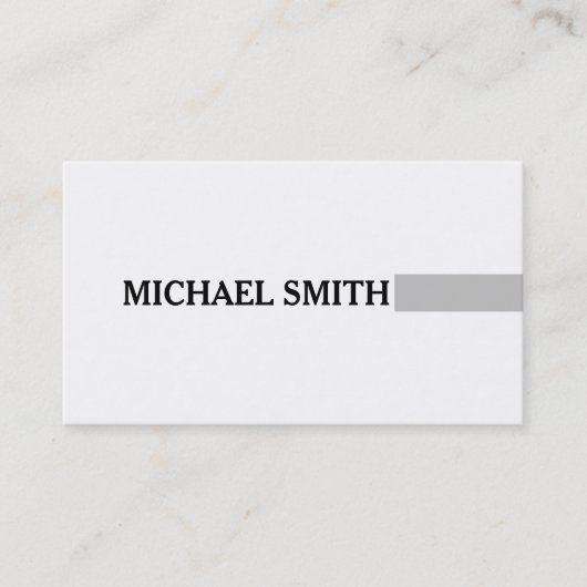 Carte De Visite Professionnel élégant Argent moderne Blanc clair (Devant)
