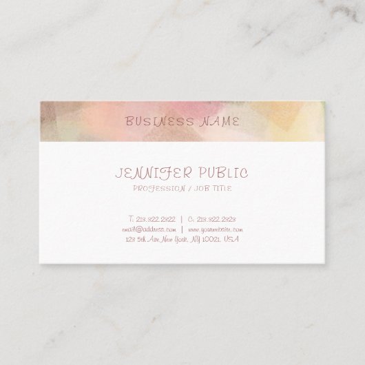 Carte De Visite Professionnel Elegant Art Abstrait moderne Modèle (Devant)