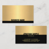 Carte De Visite Professionnel Elegant Black Gold Modern Creative (Devant / Derrière)