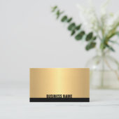 Carte De Visite Professionnel Elegant Black Gold Modern Creative (Debout devant)