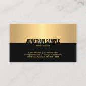 Carte De Visite Professionnel Elegant Black Gold Modern Creative (Dos)