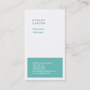 Carte De Visite Professionnel élégant blanc bleu minimaliste moder