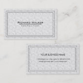 Carte De Visite Professionnel Elegant Blanc Carré Boarder (Devant / Derrière)
