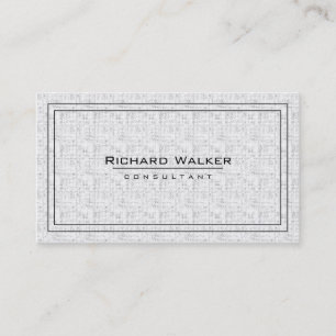 Carte De Visite Professionnel Elegant Blanc Carré Boarder