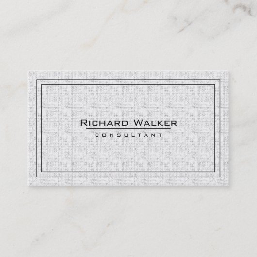Carte De Visite Professionnel Elegant Blanc Carré Boarder (Devant)