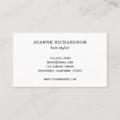 Carte De Visite Professionnel élégant blanc en métal argenté (Dos)