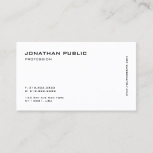 Carte De Visite Professionnel Élégant Blanc Moderne Minimal Simple
