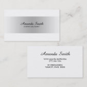 Carte De Visite Professionnel élégant blanc simple d'insigne (Devant / Derrière)