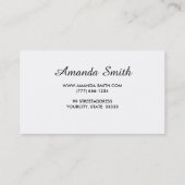 Carte De Visite Professionnel élégant blanc simple d'insigne (Dos)