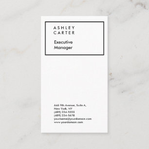 Carte De Visite Professionnel élégant blanc simple minimaliste mod