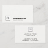 Carte De Visite Professionnel Élégant Blanc Simple Simple Entrepri (Devant / Derrière)